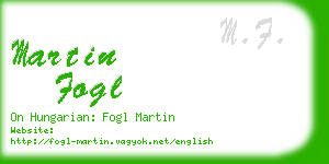 martin fogl business card